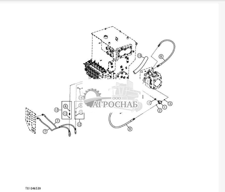 Valve To Cab Pilot Lines (Harvester) 